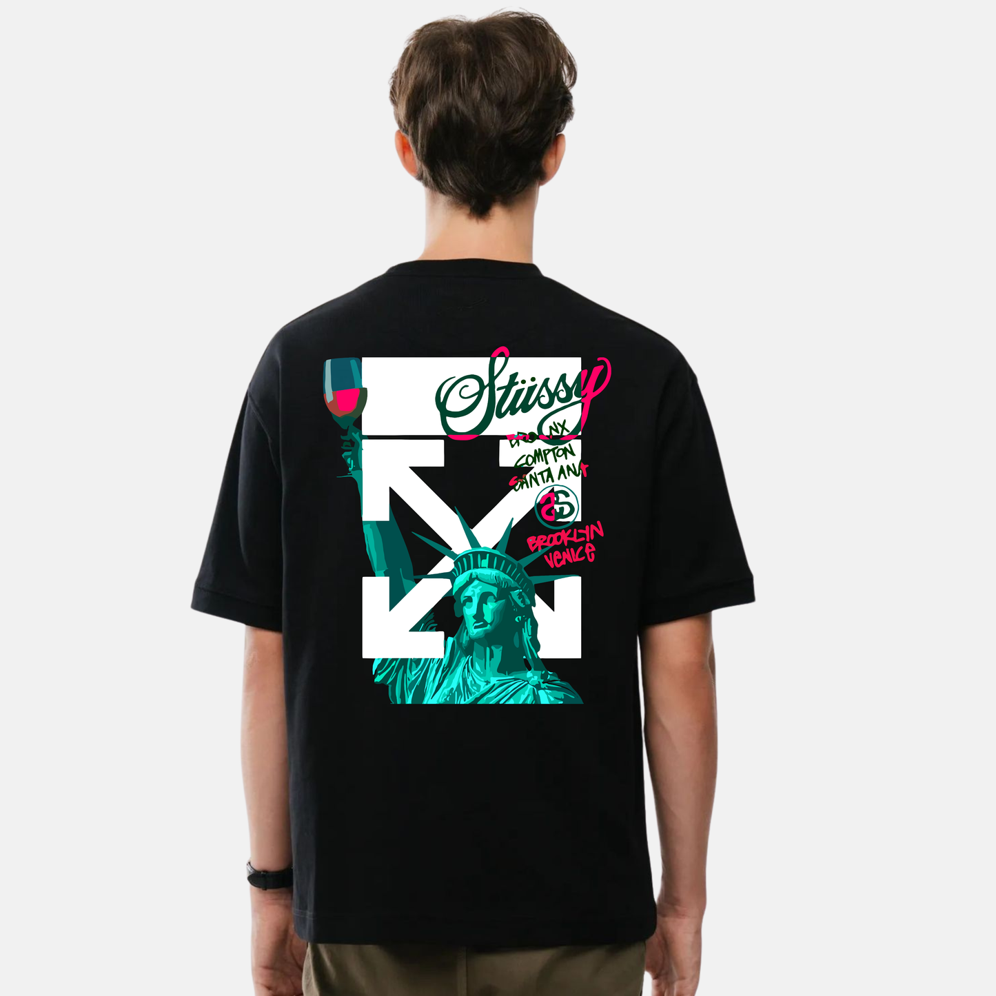 PLAYERA OFF WHITE X STUSSY