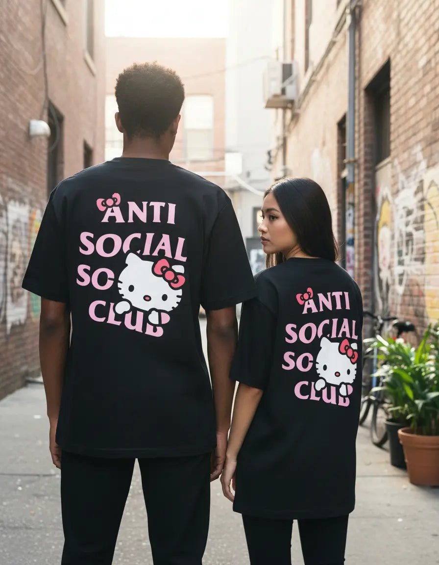 Playera AntiSocialClub Hello Kitty