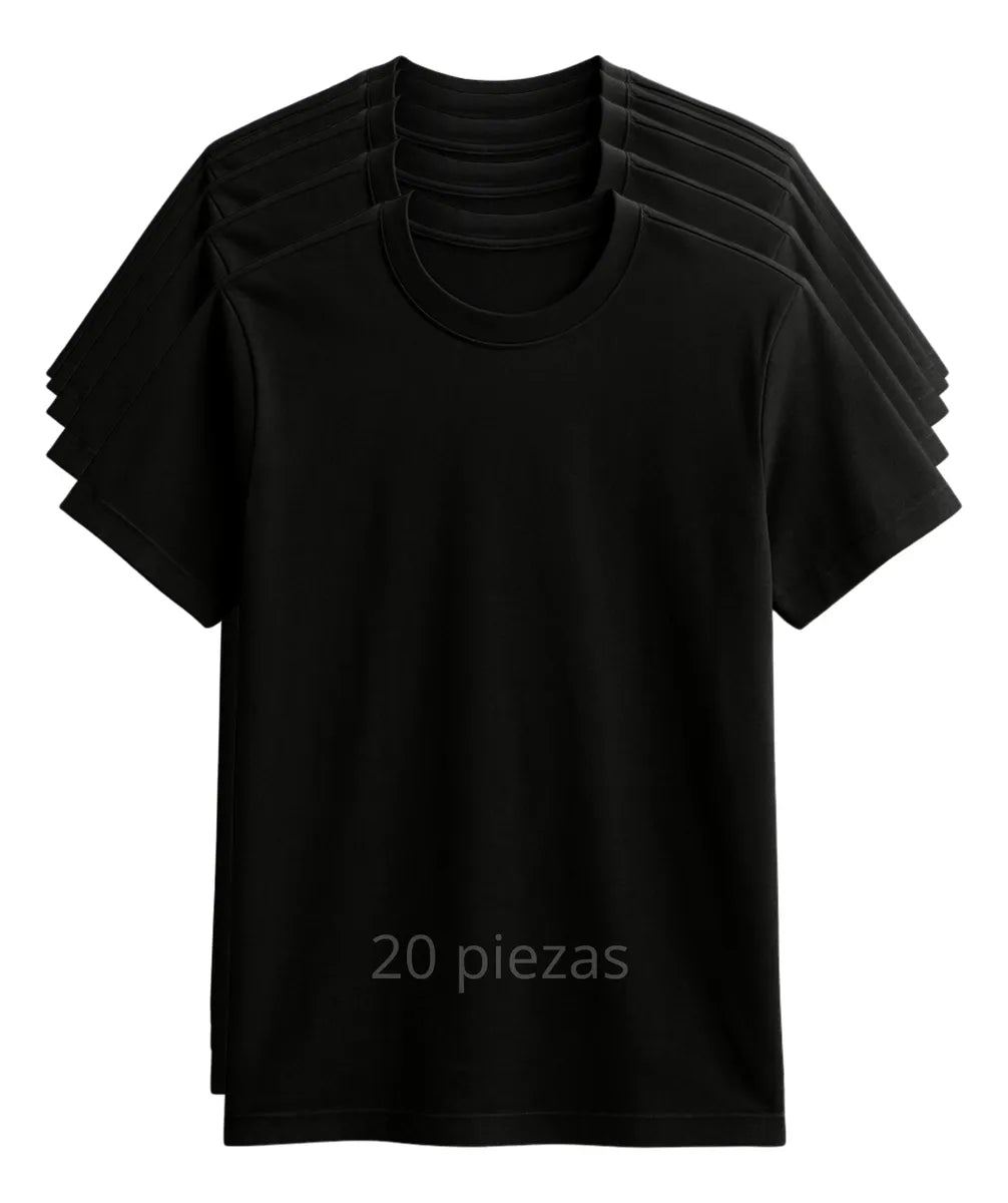 Playeras Negras Lisas Para Sublimar Mayoreo 20 Piezas Unisex